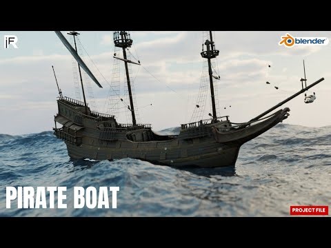 Realistic Boat Animation in Blender | Cinematic 3D Pirate Boat Animation | RIFVFX