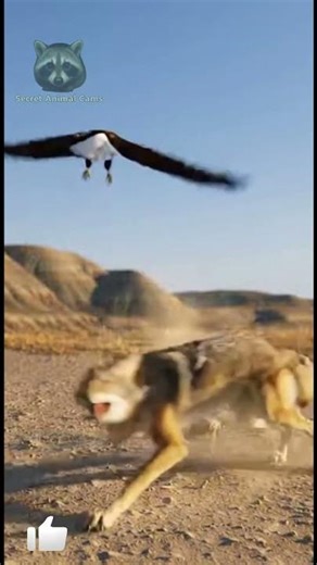 Sky vs. Land: Bald Eagle Dives on Coyote!