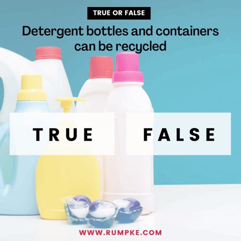 16 comments | True or False - can detergent bottles and pod containers can be recycled? 樂 The answer is TRUE! Please rinse thoroughly before placing them in your bin for curbside recycling. Knowing what's acceptable helps you make better choices for reducing, reusing, and recycling! ♻️ #RecyclingFacts #KnowYourWaste | Rumpke Waste & Recycling | Facebook