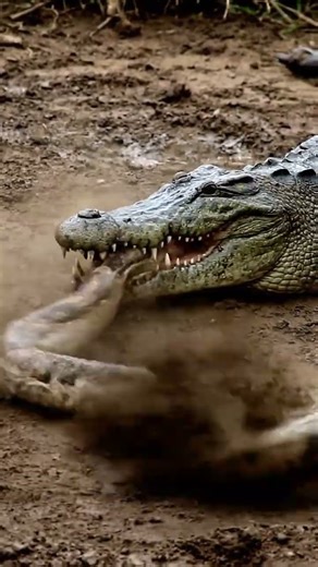 Croc vs Python Battle | Rare Predator Encounter #animals #wildlife