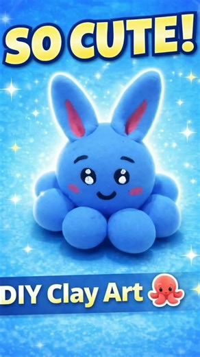 Cute Clay Mini Octopus 🐙 | Easy DIY Clay Art Tutorial | Mini Cute Craft#youtubeshorts #art #viral