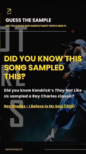 Kendrick’s They Not Like Us sampled a Ray Charles song. Most people don’t catch it. #KendrickLamar