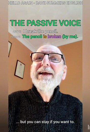 Learn English. Grammar: The PASSIVE VOICE. DSE241011. #learnenglish #englishgrammar | Itspapidiego