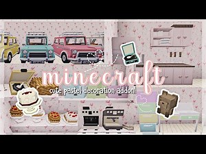 Minecraft pastel adorable stuff 🌷 and more aesthetic furniture addon 1.18!🎀