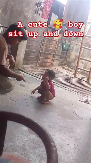 A cut boy sit up and down #music #shorts