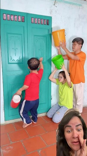 When is he leaving? 🪣💦 Prank! He wasn't expecting this! 🤣 #funny #kindnessiscool #humor #viral