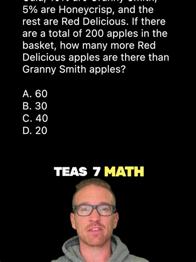 🎥 TEAS 7 Math Example Hey future nurses! 💉📚 Let’s tackle this TEAS 7 math word problem involving percentages. You WILL SEE percent word problems on the math portion of the TEAS 7! #atiteas7 #atiteasmath #percentages #nursesoftiktok #teas7