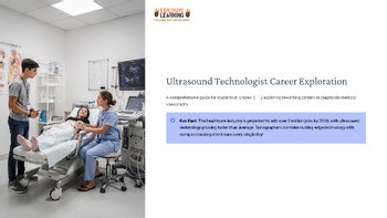 Ultrasound Technologist Career Exploration 101 Grades 4-12 PPTX Slides Overview