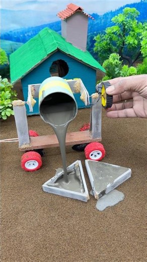 😱 Amazing Mini Tractor Making Cement Pillar | DIY Real Working Construction Machine 🚜 #shorts