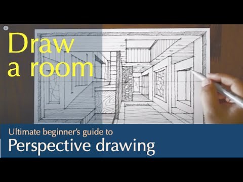 Perspective Drawing : Sketch a room 03 : draw ramp and steps... in 1-point perspective.. #shorts