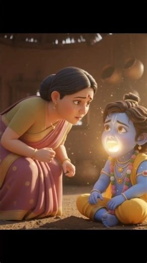 कृष्ण की लीला: मुख में ब्रह्मांड "कृष्ण कथा” #2025trend #viralshorts #love #3danimation