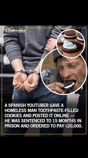 Meme's | fact | fun on Instagram: "A “prank” that ended in a courtroom. In Spain, YouTuber Kanghua Ren, known online as ReSet, filmed himself giving a homeless man Oreo cookies filled with toothpaste and uploaded the man’s reaction to YouTube. The video quickly sparked outrage, with many calling it humiliating and accusing the creator of exploiting someone in a vulnerable situation. According to court findings, the victim later suffered stomach pain and vomiting. Prosecutors also argued that Ren