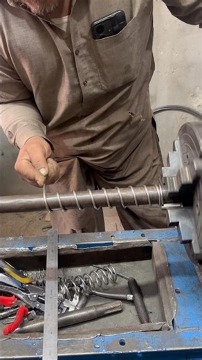 7mm steel wire transform into strong spring by hand #shortsviral #steelwire #metalcraft