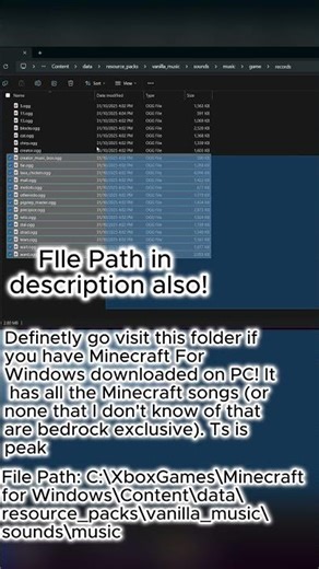 Minecraft Song Folder on Minecraft Bedrock #minecraft #gaming