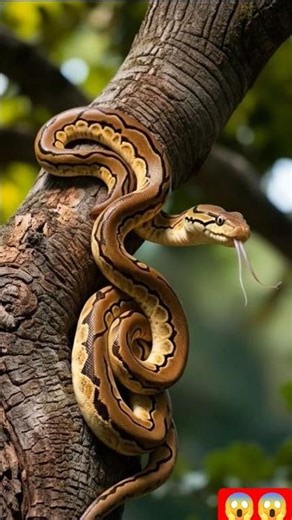 Python Slithering Down a Tree 😱 | Most Dangerous Jungle Snake | #shorts