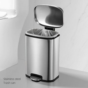 [Hot Item] Commercial Indoor Kitchen Foot Pedal Trash Cans Stainless Steel Close Bin Eco-Friendly Storage Solution for Toilet