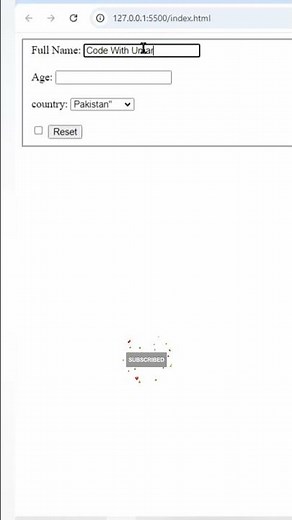 How to use reset button in HTML#html #coding #shorts #ytshort