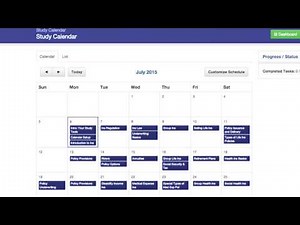 Study Calendar Web Walk Through