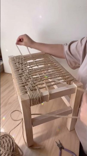 Weaving a Jute Bench