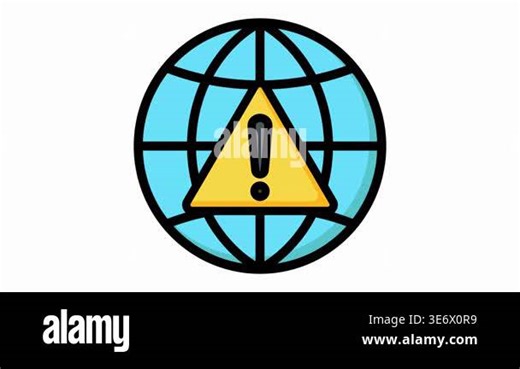 warning sign icon in cartoon style isolated on white background vector illustration Stock Video Footage - Alamy