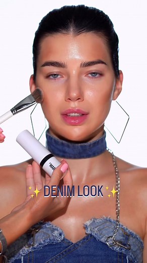 Beautiful Denim Makeup Look with Air Optix Colors Contact Lenses DENIM LOOK is a BIG YASSSSSSSS!  How do you like this style paired with Air Optix Colors Blue #contactlenses on light hazel eyes?   @ kseni.makeup #denimbeauty #denimlook #denim #bluecontacts #blueeyes #eyecontacts #colorlenses #contactlens #eyecolour #colouredlenses #contactlens #eyemakeupideas #eyecolour #colorful #beautifuleyes | lens.me | Facebook