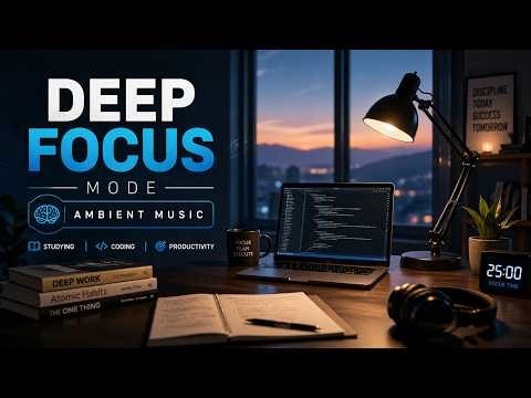 Deep Focus Mode 🧠 1 Hour Ambient Music for Studying, Coding & Productivity