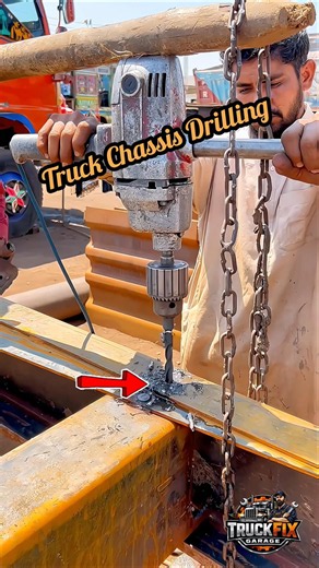 Satisfying Truck Chassis Drilling ⚙️🔥 #truck #chassis #drilling #mechanic #skills #tools #viral #yt