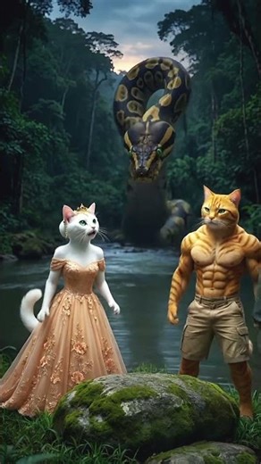 A brave dog saves a young couple from a deadly python snake#youtubeShort