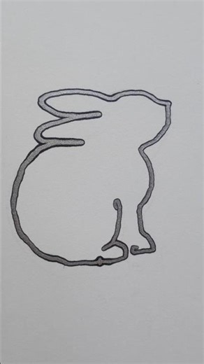 rabbit 🐇 drawing in one line #easy #shorts