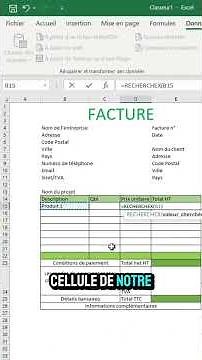 EXCEL -COMMENT FAIRE UNE FACTURE SUR EXCEL ?? #excel #exceltips #exercises #entrainement