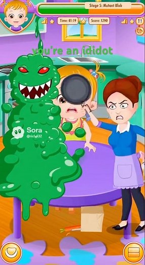 Baby Hazel makes a scary blob monster and gets grounded (LANGUAGE WARNING!)