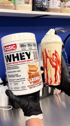 Who said cake can’t build muscle? 50g protein, Tres Leches Cake flavor 💪🏼 #proteinshake #gym #wisconsin