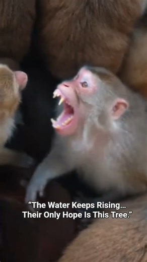 Trapped Above a Deadly Flood — A Troop of Monkeys Fight to Survive. #rescue #flood #monkey #thailand