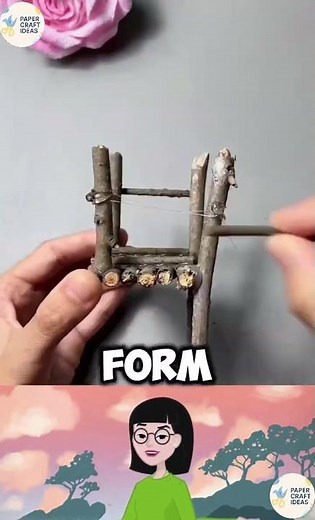 I Made a Tiny Chair Using Only Sticks… Wait Till the End 😲🪵 #scrafty #tinybuild #buildcraft