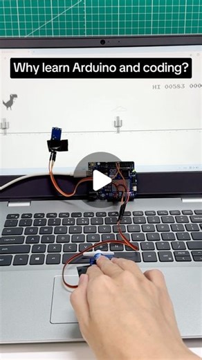 SunFounder Maker Education on Instagram: "Watch Arduino Crush the Chrome Dino Game! Photoresistor and Servo #arduinoproject #arduinofun #diy #chromedinosaur #chrome #dino #robotics #arduino #arduinoproject #arduinounor4 #stemeducationforkids #electronic #engineering #programming #arduinoprogramming #arduinoforbeginners #arduinoprojects #electric #electricalengineer #techie #electrocircuit #circuitdesign #electronics #electrical #microcontroller #techy #tech"