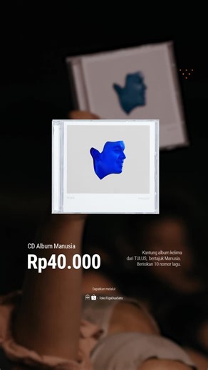 Suvenir Resmi TULUS & Dere on Instagram: "CD Album Manusia, album kelima Tulus berisi lagu-lagu seperti “Jatuh Suka”, “Satu Kali”, “Hati-Hati di Jalan”, dan lainnya. Dapatkan di Shopee, dan Tokopedia Toko TigaDuaSatu."