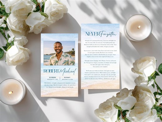 Memorial Funeral Cards Template Funeral Prayer Card Canva Memorial Keepsakes Funeral Obituary Memorial Card Funeral Remembrance Tribute Card - Etsy