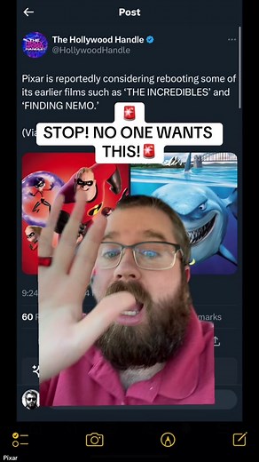 No one wants reboots of Finding Nemo or The Incredibles! Stop it! #findingnemo #theincredibles #pixar #disney #disneyplus #discussion #reboot #animation #opinion #stop #embarrassing #rant #frozen #moana #toystory