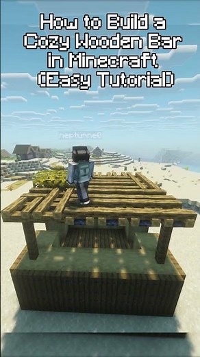 Easy Cozy Wooden Bar Build in Minecraft