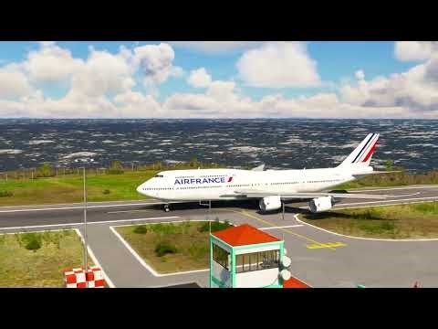 This great pilot AIR FRANCE 747 Cliff takeoff from short runways Airport Juancho E Yrausquin Airport