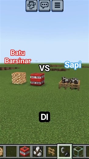 aku membuat tantangan batu bersinar vs sapi di minecraft #anresta #shorts