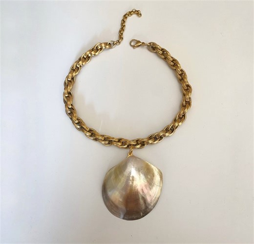 Shell Pendant Necklace, Shell Necklace, Mermaid Aesthetic, Shell Necklace, Luxury Beach Jewelry - Etsy