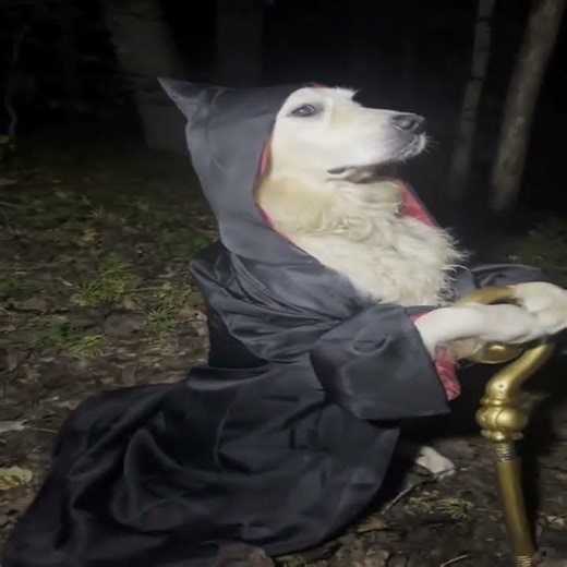 Evil Wizard Dog in the Woods Meme Template