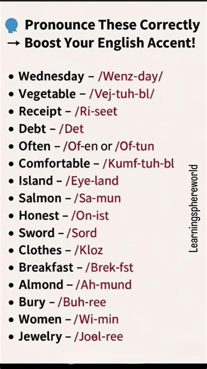 🗣️ Pronounce These Words Correctly! Boost Your English Accent 🔥 #shorts