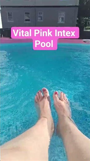 relaxing my feet and tanning in my new Intex Viral Pink 🩷 Pool.