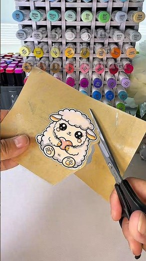 DIY Paper Sticker Hack | Kawaii Sheep Coloring with Ohuhu Markers