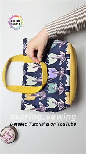 ospring_sewing on Instagram: "YouTube 🎥 link https://youtu.be/741gyI69cxE [DIY] Cute Daily Bag 💜 A tutorial that even beginners can easily follow has been uploaded to my channel. (ospring_sewing) 🎀 Please visit and subscribe. Thank you so much🥰 #diy #tutorial #tipsandtricks #sewingproject #fabricbag"