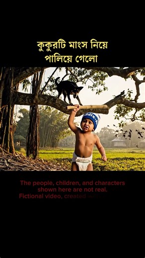 কুকুরটি মাংস মুখে করে নিয়ে পালিয়ে গেলো। 😂 #funny #veo3