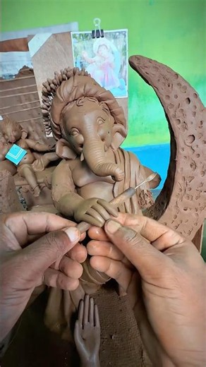 गणपति मूर्ति कैसे बनाये | How To Make Ganesh Idol | EcoFriendly Ganpati murti | #shorts #ganesha