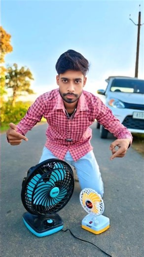 Mini fan vs Big fan unboxing & testing//#Shorts